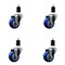Service Caster 3'' SS Blue Poly Wheel Swivel 1-1/2'' Expanding Stem Caster Set, 4PK SCC-SSEX20S314-PPUB-BLUE-112-4 - alternate 1